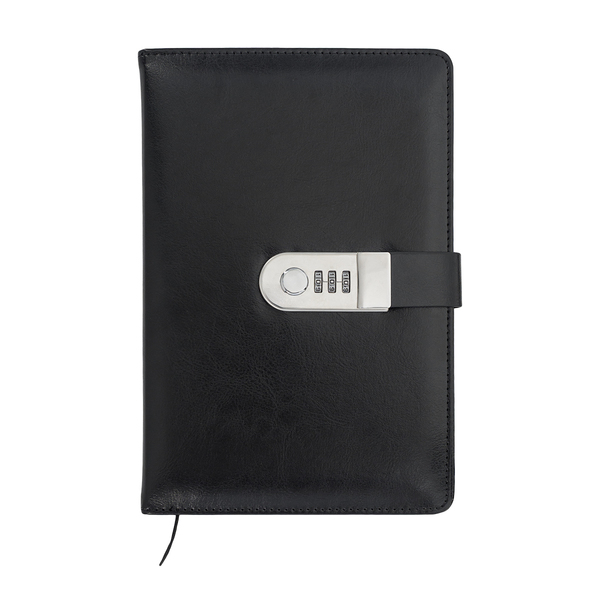 R02336.02.O - Zestaw notes z szyfrem i długopis Windsor, czarny 