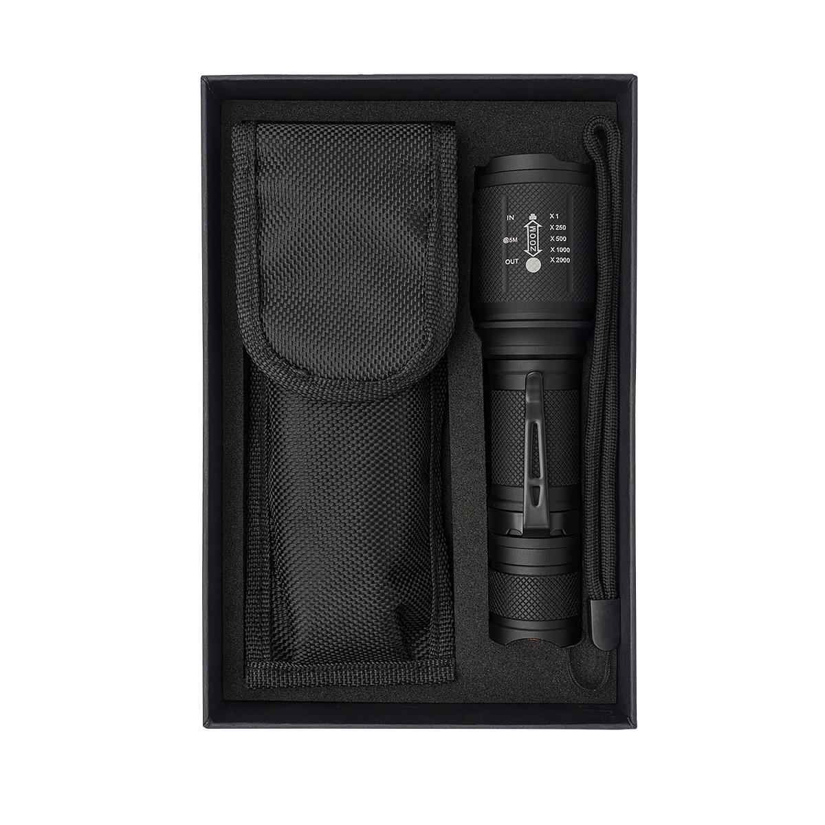 R35659.02.O - Latarka z etui w pudełku Luxen, czarny