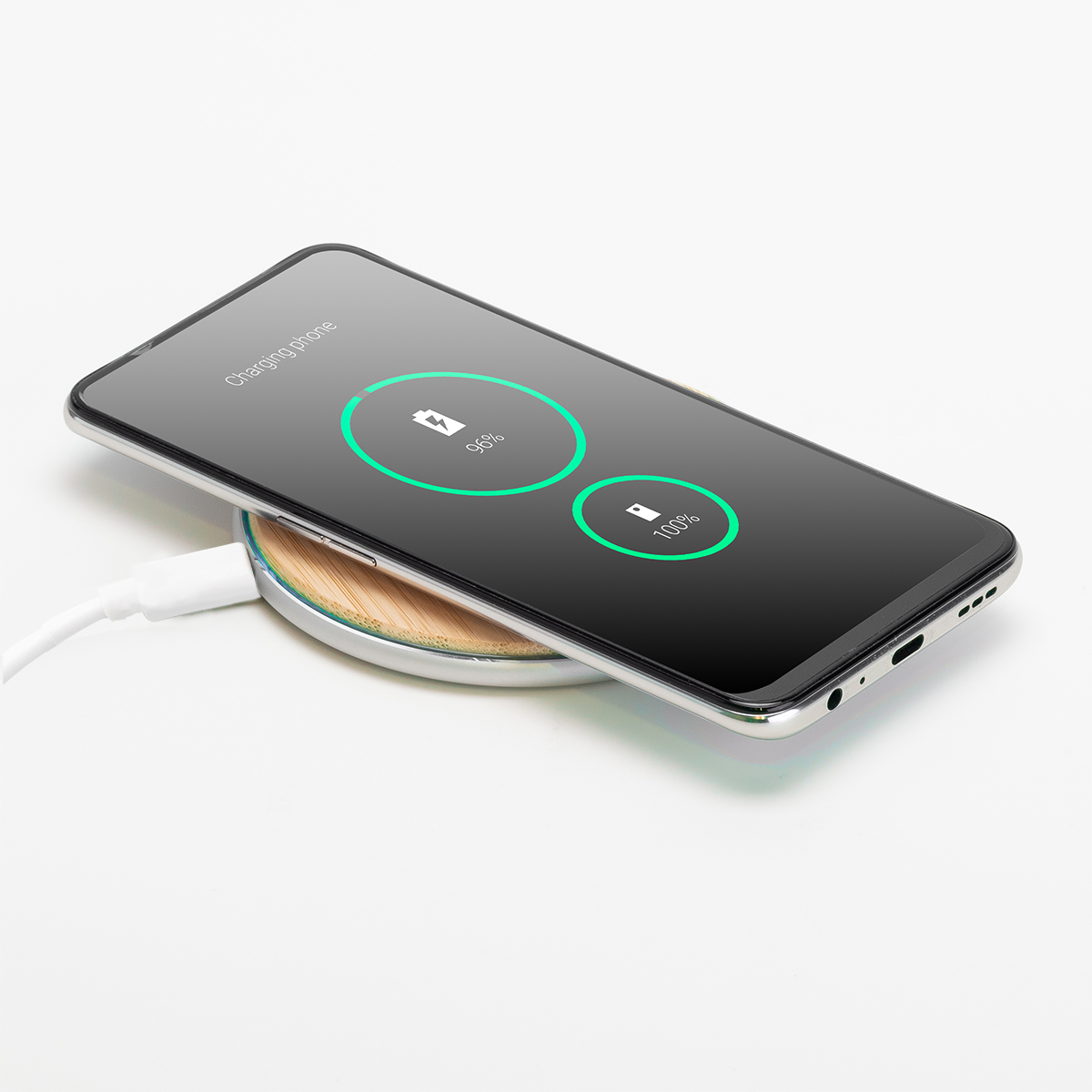 R50165.10.O - Ładowarka indukcyjna Top Bamboo, brązowy 