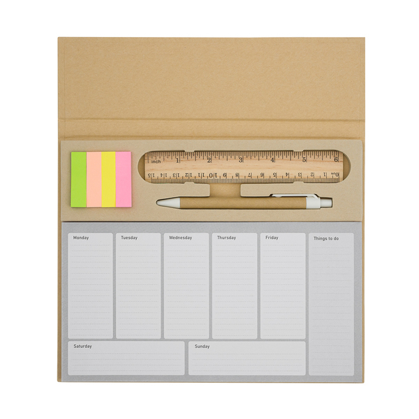 R64022.10 - Planner biurkowy Melle, brązowy 